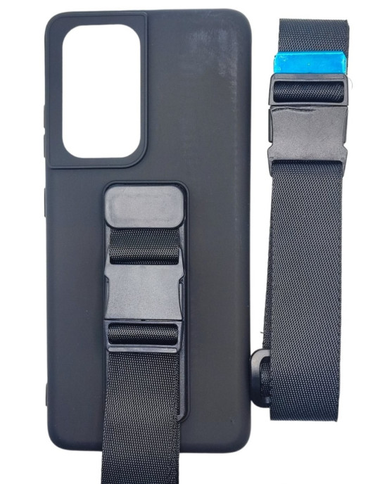 Rope case gel case with a lanyard chain handbag lanyard Samsung Galaxy S21 Ultra 5G black