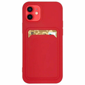 Hurtel Card Case Back Cover Σιλικόνης Κόκκινο (iPhone 13)