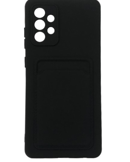Card Case silicone wallet case with card holder documents for Samsung Galaxy A72 4G black