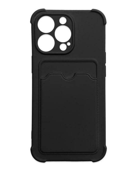 Hurtel Card Armor Back Cover Σιλικόνης Ανθεκτική Μαύρο (iPhone 13 Pro Max)